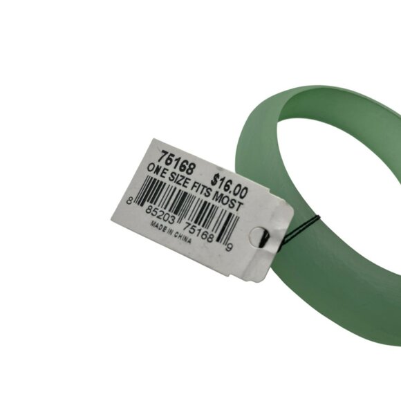 Vintage Cookie Lee Bracelet Bangle Green Chunky Asymmetrical NEW - Picture 6 of 7